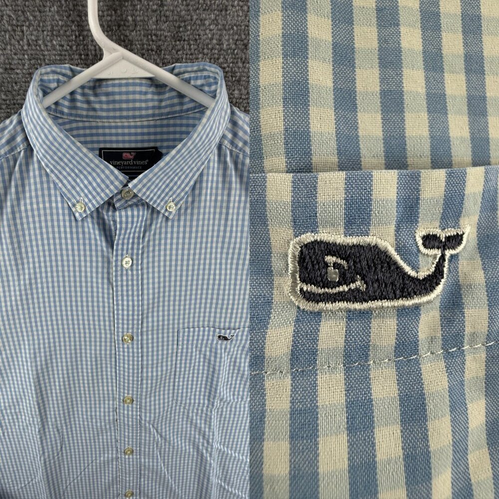 Vineyard Vines Large Button-Down Nylon Spandex Ch… - image 1